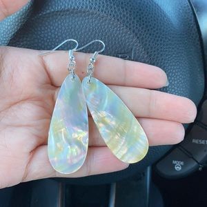 Long Dangling Mother of Pearl Earrings